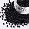 Glass Seed Beads, Opaque Colours Seed, Small Craft Beads for DIY Jewelry Making, Round, Black, 3mm, Hole:1mm, about 666pcs/30g