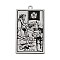 Non-Tarnish 201 Stainless Steel Pendants, Laser Engraved Pattern, Tarot Card Pendants, Death XIII, 40x24x1mm, Hole: 2mm