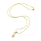 Brass Micro Pave Clear Cubic Zirconia Pendant Necklaces, with ABS Beads, Boy, Real 18K Gold Plated, 17.64 inch(448mm)