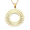 201 Stainless Steel Pendant Necklaces, with Cable Chains and Lobster Claw Clasps, Sun, Golden, 17.71 inch(45cm), 1.5mm