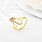 Brass Micro Pave Cubic Zirconia Finger Rings, Cadmium Free & Nickel Free & Lead Free, for Women, Letter D, US Size 3(14mm)