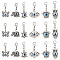 NBEADS 24 Pcs Evil Eye Stitch Markers, Lotus Flower/Owl/Elephant/Eye/Butterfly/Tortoise Alloy Resin Crochet Charms Locking Stitch Marker for Knitting Weaving Sewing Accessories Jewelry Making