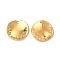 Ion Plating(IP) 304 Stainless Steel Pendants, Flat Round Charm, Real 18K Gold Plated, 15.5x2mm, Hole: 1.4mm