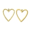304 Stainless Steel Pendants, Hollow Heart Charms, Real 14K Gold Plated, 19.5x17x1mm, Hole: 1.5mm