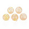 Transparent Handmade Blown Glass Globe Beads, Stripe Pattern, Round, Light Salmon, 14~16.5mm, Hole: 1~2mm