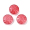 Transparent Glass Beads, Flat Round with Moon & Star, Baking Paint, Indian Red, 13x6mm, Hole: 1mm