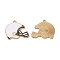Alloy Enamel Pendants, Cadmium Free & Nickel Free & Lead Free, Golden, Baseball Helmet Charm, White, 24.5x28x1.5mm, Hole: 2mm