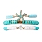 3Pcs 3 Styles Synthetic Moonstone & Hematite Starfish Stretch Bracelets Set, Polymer Clay Braided Adjustable Bracelets, Medium Turquoise, Inner Diameter: 2-1/8~4-3/8 inch(5.5~11.2cm), 1Pc/style