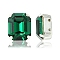 Preciosa® MAXIMA Crystal Sew-On Cups, Multi-Strand Links, Czech Crystal, 719 37 410 Octagon, Silver, 50730 Emerald, 12x10mm