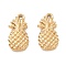201 Stainless Steel Pendant, Pineapple, Golden, 16.5x8.5x3mm, Hole: 1.4mm