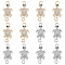 40Pcs 2 Colors Alloy Crystal Rhinestone Connector Charms, Turtle Links, Platinum & Golden, 26x12.5x3mm, Hole: 2mm, 20pcs/color