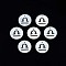 Natural Freshwater Shell Charms, Flat Round with Twelve Constellations, Hollow, Libra, 12x1.5mm, Hole: 0.9mm