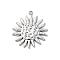 304 Stainless Steel Pendants, Anti-Tarnish, Flower Charm, Stainless Steel Color, 27.5x23x2.5mm, Hole: 2mm