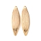 Brass Pendants, Cadmium Free & Nickel Free & Lead Free, Horse Eye, Real 18K Gold Plated, 20.5x5.5x0.5mm, Hole: 1mm