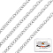 Anti-Tarnish 1M Rhodium Plated 925 Sterling Silver Rolo Chain, Belcher Chain, Soldered, Platinum, 1.5mm