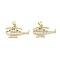 Rack Plating Helicopter
 Brass Micro Pave Cubic Zirconia Pendants, Cadmium Free & Lead Free, Long-Lasting Plated, Real 18K Gold Plated, Clear, 14x24x2.5mm, Hole: 3.5x4mm