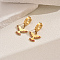 Golden 201 Stainless Steel Eagle Hoop Earrings, Red, 31x29mm