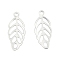Tarnish Resistant Leaf 201 Stainless Steel Charm Pendants, Smooth Surface, Stainless Steel Color, 13x5.5x0.5mm, Hole: 1mm