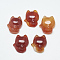 Natural Carnelian/Red Agate Pendants, Fox, 22.5~23x19~20x8.5~9.5mm, Hole: 1mm