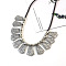Ethnic Style Alloy Pendant Bib Necklaces, Antique Silver, Pentagon, 17.72 inch(45cm)