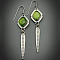 National Style Alloy Plastic Dangle Earrings, Rhombus, Silver, 55mm
