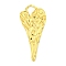 Ion Plating(IP) 304 Stainless Steel Big Pendants, Textured, Heart Charm, Real 18K Gold Plated, 56x25x2mm, Hole: 2mm