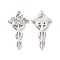 Brass Micro Pave Cubic Zirconia Pendants, Cadmium Free & Nickel Free & Lead Free, Caduceus Charm, Healthcare Symbol Charm, Real Platinum Plated, 31.5x15x2mm, Hole: 1.5mm