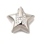 Rack Plating Brass Micro Pave Cubic Zirconia Pendants, Long-Lasting Plated, Cadmium Free & Lead Free, Letter, Platinum, Letter H, 15.5x16.5x5.5mm, Hole: 3mm