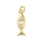 Brass Micro Pave Clear Cubic Zirconia Pendants, Fish Charm, Long-Lasting Plated, Rack Plating, Lead Free & Cadmium Free, with Jump Ring, Real 18K Gold Plated, 19x5.5x2.5mm, Hole: 3mm