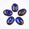 Assembled Synthetic Imperial Jasper and Bronzite  Cabochons, Dyed, Oval, Blue, 25~25.5x18~18.5x7~7.5mm
