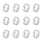 12Pcs 201 Stainless Steel Plain Band Ring for Men Women, Matte Stainless Steel Color, US Size 12(21.4mm)