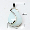 Synthetic Opalite Gemstone Pendants, with Brass Findings, Drop, Nickel Metal, 38x21x10mm
