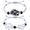Adjustable Braided Nylon Cord Macrame Pouch Bracelet Making, with Glass Beads, Gainsboro, Inner Diameter: 1-7/8~3-1/4 inch(4.7~8.4cm), 2 styles, 1pc/style, 2pcs/set