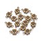 Tibetan Style Links connectors, Plum Blossom, Antique Bronze, Lead Free and Nickel Free and Cadmium Free, 18x10mm, Hole: 2mm