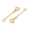 Brass Cable Chain Chain Extender, End Chains with Spring Ring Clasps, Cadmium Free & Nickel Free & Lead Free, Real 18K Gold Plated, 30x2mm