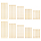 50Pcs 5 Sizes Brass Linking Bars, Connector Charms, Stick, Golden, 20~40x2x1~1.2mm, Hole: 1mm, 10pcs/style