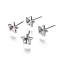 Non-Tarnish 304 Stainless Steel Ear Stud Components, For Pointed Back Rivoli Rhinestone, Star, Stainless Steel Color, Fit For 3mm Rhinestone, 7x7mm, Pin: 0.8mm