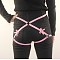 Bowknot Alloy & Imitation Leather Waist Chains, Platinum, Pearl Pink, 700~980mm