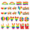 Pandahall 26Pcs 13 Styles Rainbow Color Pride Alloy Enamel Pendants, Light Gold, Mixed Color, 10.2~28.7x14.7~22.5x1.3~1.5mm, Hole: 2~2.5mm, 2pcs/style