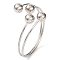 Brass Cuff Bangles for Women, Lead Free & Cadmium Free, Round Balls, Platinum, Inner Diameter: 2-3/8 inch(6.1cm)