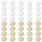 40Pcs 2 Colors Brass Charms, Long-Lasting Plated, Flat Round with Fish Scale Pattern, Mixed Color, 12x0.5mm, Hole: 1mm, 20pcs/color