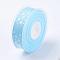 Polyester Grosgrain Ribbon, Star Pattern, Light Sky Blue, 1 inch(25mm), about 100yards/roll(91.44m/roll)