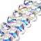 Electroplate Glass Beads Strands, Heart, Clear AB, 12.5x15x6~6.5mm, Hole: 1mm, about 50pcs/strand, 23.62''(60cm)