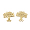 Brass Pendants, Cadmium Free & Nickel Free & Lead Free, Tree, Real 18K Gold Plated, 18x16.5x1mm, Hole: 1mm