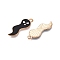Halloween Theme Alloy Enamel Pendants, Cadmium Free & Lead Free, Light Gold, Ghost Charm, Black, 26x9.5x1.5mm, Hole: 1.8mm
