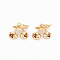 Brass Micro Pave Chocolate Cubic Zirconia Charms, Nickel Free, Cherry, Real 18K Gold Plated, 10x11x5mm, Hole: 1mm