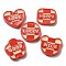 New Year Resin Decoden Cabochons, Tartan Cabochons with Word, Mixed Shapes, Red, 19~22.5x21~24.5x4.5mm