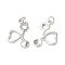 Eco-Friendly Rack Plating Brass Pendants, Long-Lasting Plated, with Jump Rings, Lead Free & Cadmium Free, Stethoscope Charm, Platinum, 20x16.5x2.5mm, Hole: 3.4mm