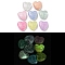 Luminous Transparent Acrylic Beads, with Glitter Powder, Glow in the Dark Beads, Heart, Mixed Color, 15x16.5x6.5mm, Hole: 2.5mm, 462pcs/500g
