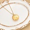 304 Stainless Steel Clear Cubic Zirconia Constellation Pendant Necklaces, Golden, Pisces, 15.75 inch(40cm)